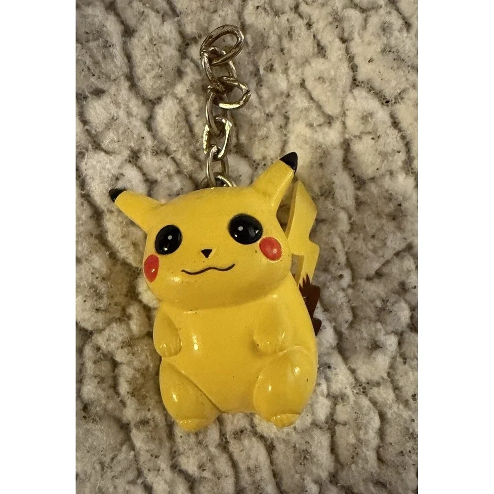 1999 Pokemon Pikachu Basic Fun Keychain w/ Pokeball Read